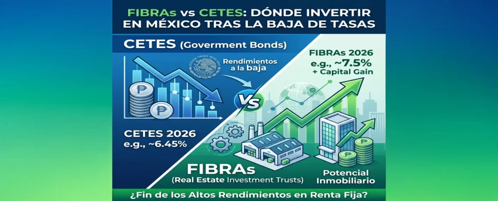 FIBRAs vs CETES 2026: ¿Dónde invertir tu dinero tras la baja de tasas de Banxico?